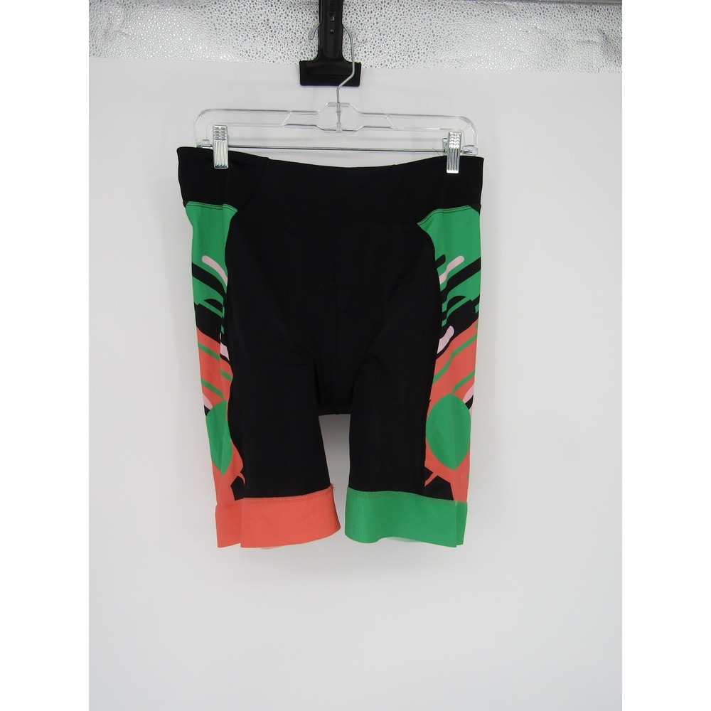 Dealyork Cycling Shorts Mens 2XL Black Green Padded Pockets Abstract Athletic